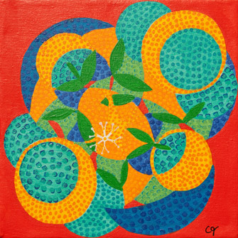 blueberries & oranges painting image copywrite 2010 carolyn goodenough